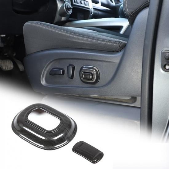 

Black Grain ABS Seat Adjustment Button Cover Trim For Nissan Titan 2016-2024