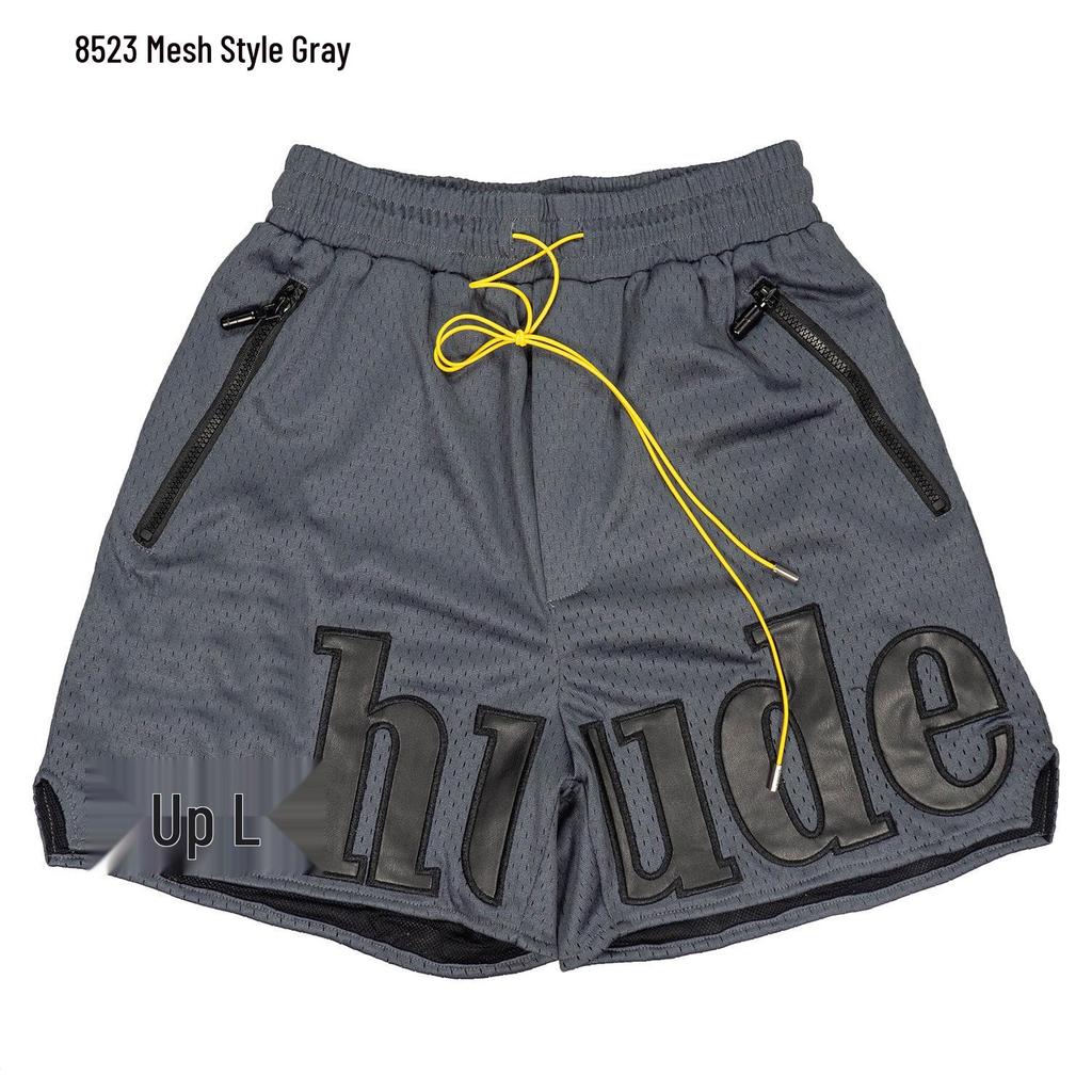 Auf Lager RHUDE Letter Print Lässige Colorblock Lockere Strandshorts