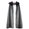 Black Feather Shoulder Veil Elegant Halloween Witch Cloak Lace Mesh Shawl Cloak Charming Red Rose Feather Cape For Everyday Wear