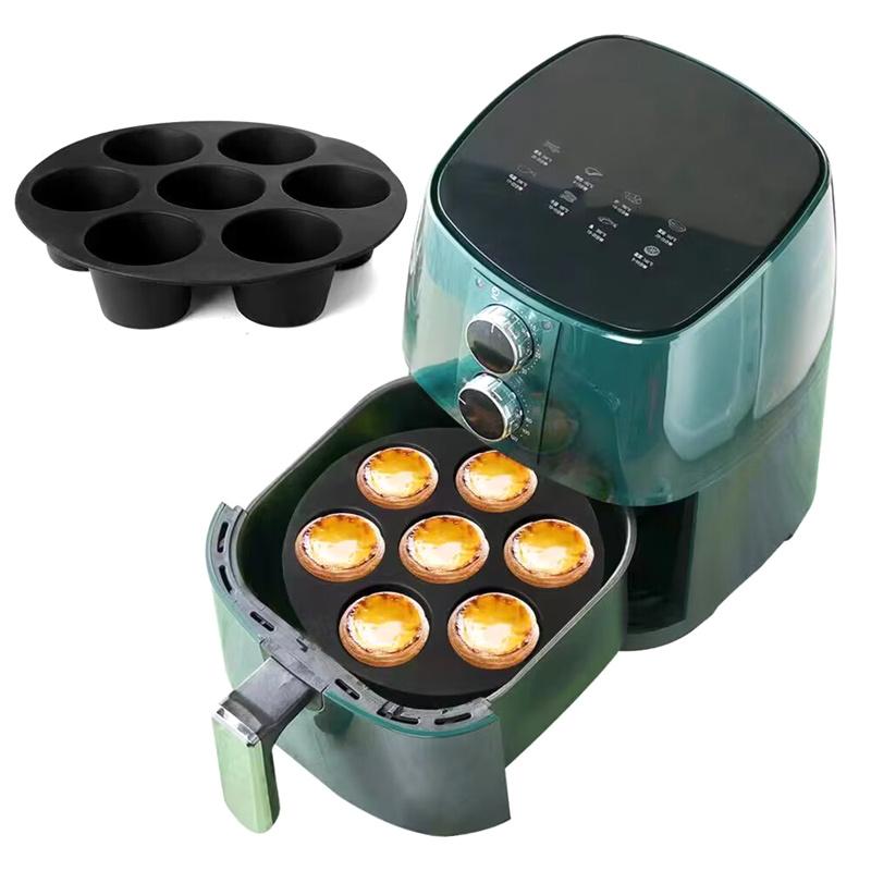 Silicone Cake Mold 7 Hole Airfryer Accessories Microwave Oven Baking Mold Food Grade Baking Cake Silicone Mold Baking Tools