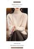 Women's High Neck Pure Wool Pullover Sweater with Diamond Pattern, Thick Base Layer, Solid Color Knit.