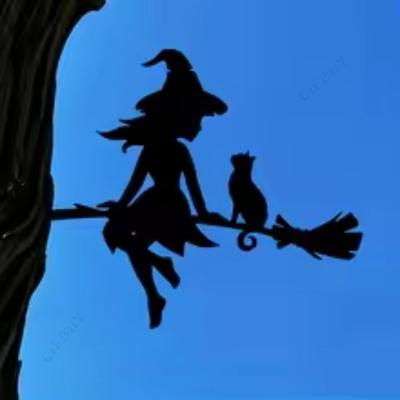 Iron Witch Statue Garden Ornament Halloween Decor