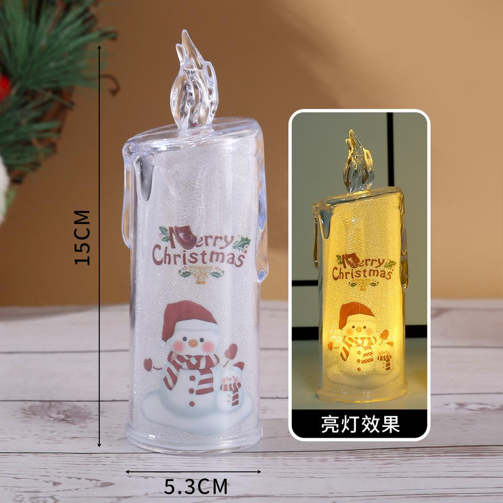 Versatile Christmas Electronic LED Candle Crystal Lamp Decorative PP Material Holiday Xmas Decor Battery Operated Nightlight