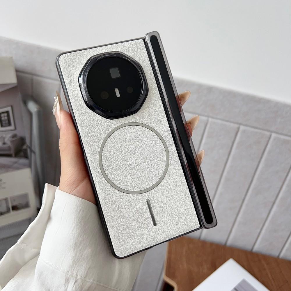 Für Huawei Honor Magic V5 Hülle PU-Leder Scharnier Magnetisches kabelloses Laden Schützen Rückseite Hülle Für Magic V3 V5 Handyhülle