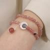 Double Circle Natural Strawberry Crystal Bracelet Bracelet. Bangles Women Fashion Jewelry Accessories Gift