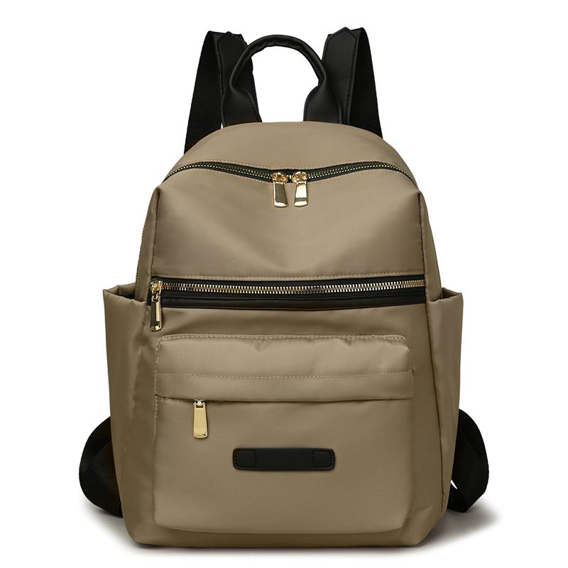 Casual Nylon Backpack Purse with Multiple Front Zipper Pockets Top Handle Everyday Daypack for Women