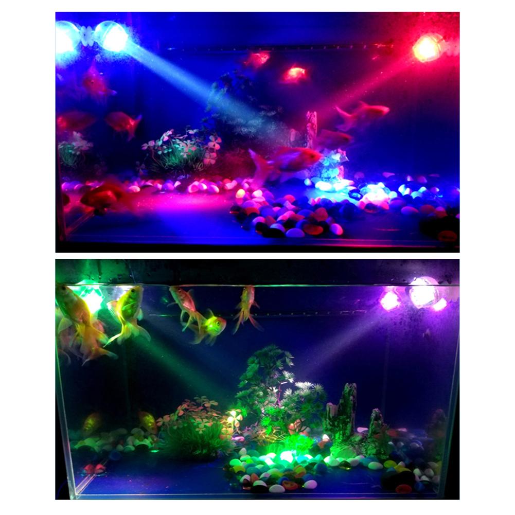 Mini 16 Color Led Fish Spotlights Waterproof Extra Bright Aquarium Amphibious Spotlights Pool Pond Fish Tanks Outdoor Fountain