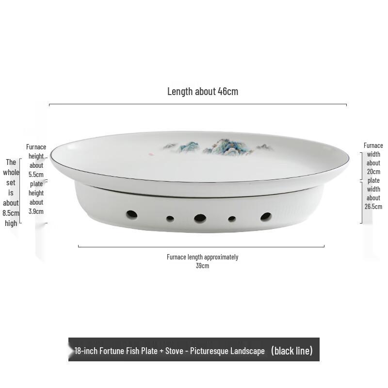 Elegant Ceramic Fish Serving Dish with Candle Warmer