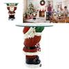 Festive Santa Claus Waiter Tray Sculpture Charming Resin Figurine For Christmas Decor