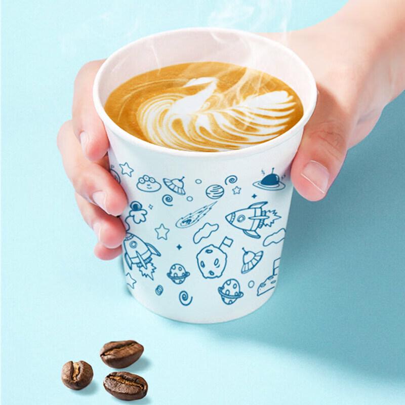 MENGTING 233ml Thickened Disposable Paper Coffee Cups, 100 Count