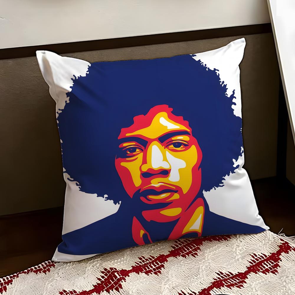 Singer JJimi Hendrix Cushion Cover Reversible Soft Durable Pillow Cover Home  Car MultiScene Use for Daily Comfort
