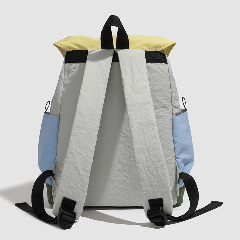 Outdoor Color Contrast Backpack Lightweight Student Color Contrast Schoolbag Travel Backpack