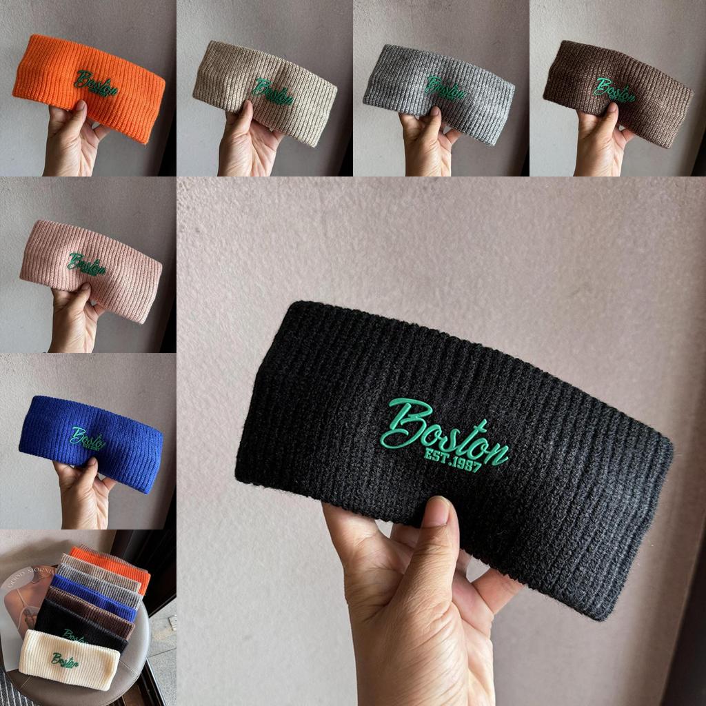 Korea Fashion Letter Headband For Women And Men With Knitted Material Fall Winter Accessory