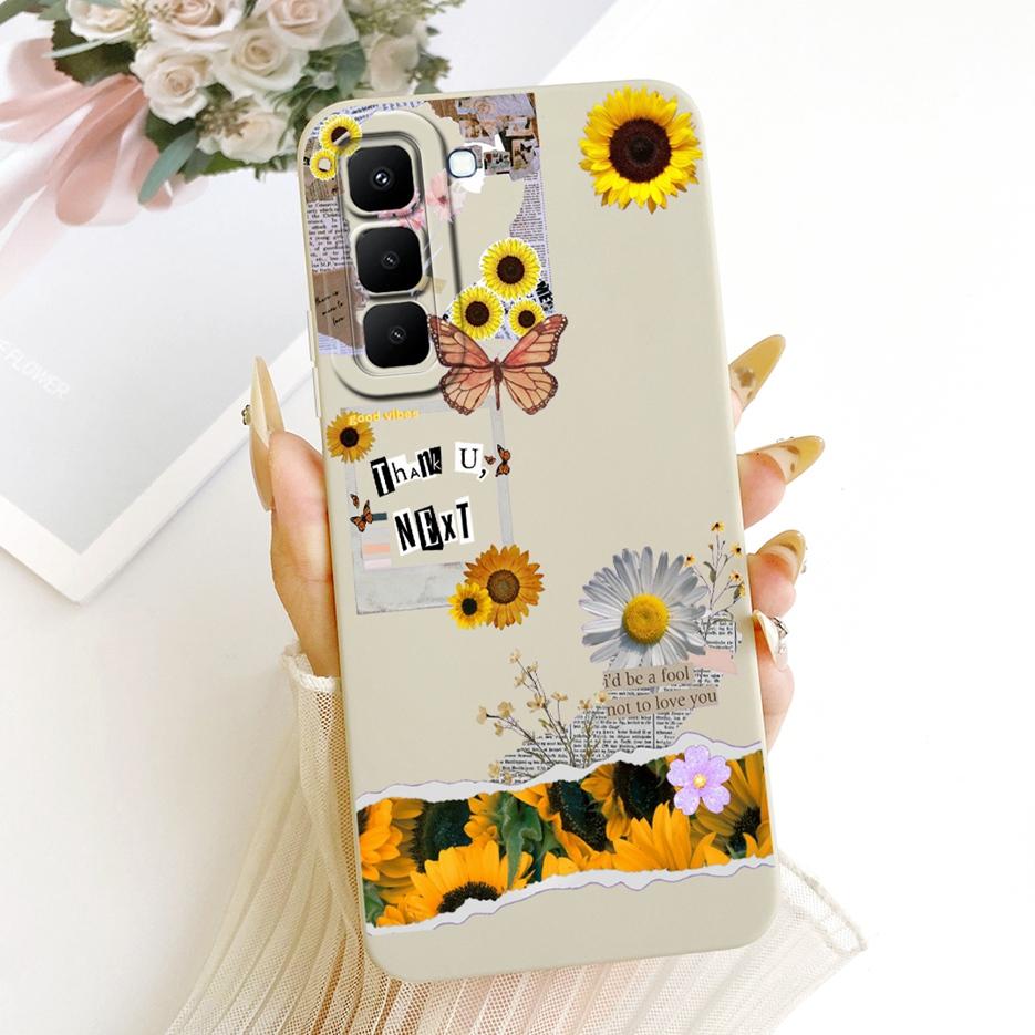 For Infinix Hot 70 5G Case X6895 X6895B Pretty Girl Sunflowers Painted Cover Soft TPU Phone Case For Infinix Hot 70 Hot70 Fundas