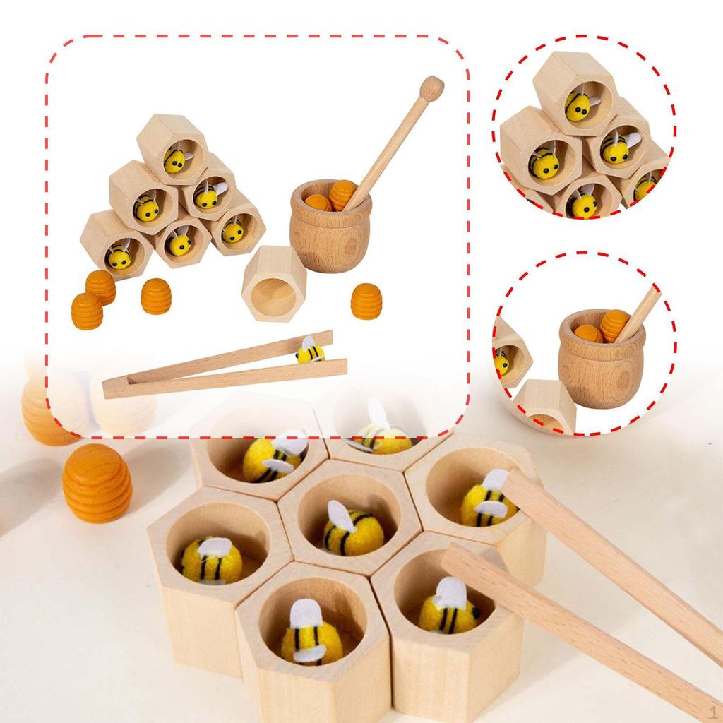 Sorting Stacking Toys Clamp Bee to Matching Game Educational Porable Preschool Activities Sensory