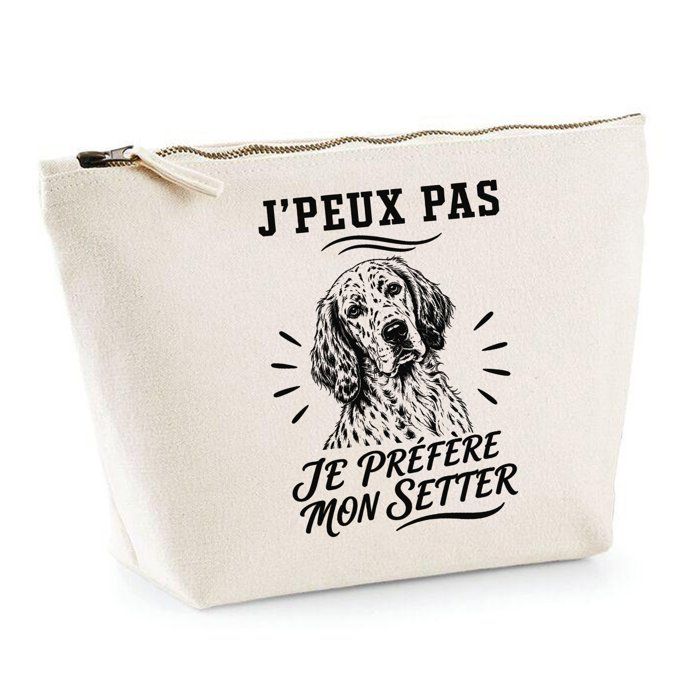 Trousse de Toilette - PLANETEE - J’peux pas minimaliste - Beige - 100% coton - Fermeture zippée métal