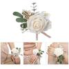 Artificial Flower Wristband Bridal Wrist Corsage Wedding Groomsmen Boutonniere