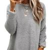 Stylish Women Fleece Shearling Jacket with Pocket Mid-length Thickened Solid Color Warm Winter Outwear Hoodie