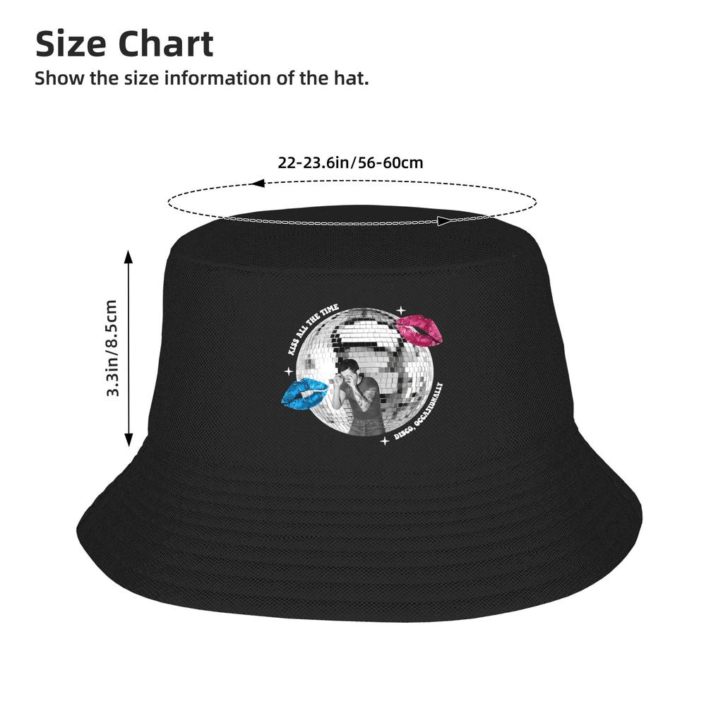 Streetwear Harrys Styles Kiss All The Time Disco Occasionally Bucket Hat Woman Lightweight Outdoor  Fishing Hat Sun Hat
