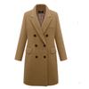 2023 Autumn/Winter Plus Size European Long Wool Women's Coat with 3-Button Closure, Available in Multiple Colors.