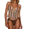 Sexy Neckholder Tankini String Dreieck Badeanzug Damen Zweiteilig Gepolsterte Bademode Weiblich Bade Schwimmanzug Strandbekleidung Sommer