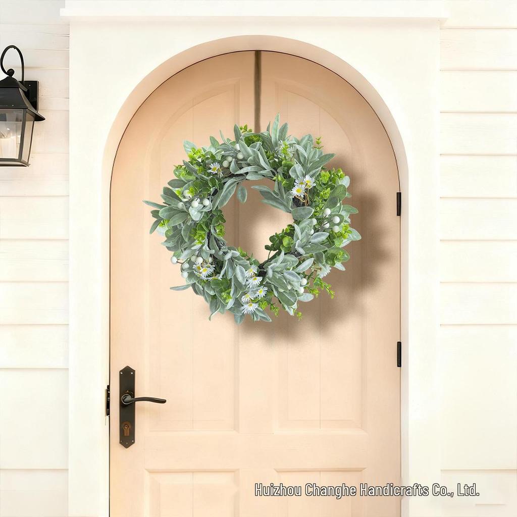 Spring Eucalyptus Daisy Wreath for Door & Window Hanging Home Décor