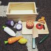 Wooden Magnetic Play Kitchen Set: Cuttable Fruits & Vegetables for Kids Pretend Play