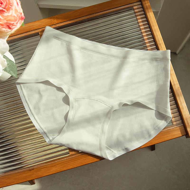 Class A Pure Cotton Girls Mid-Waist Briefs with Antibacterial Cotton Crotch, Skin-Friendly, 60s Long Staple Cotton. L (100-120 lbs)