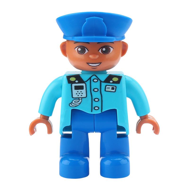Big Building Blocks Boy Girls Family Policemen Figures Doll Compatible Duplos Children Kids Self Locking Bricks Assemble Toys