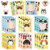 6/12sheets Cute Animal Dog Cartoon Puzzle Stickers Kawaii Pet Puppy Make a Face DIY Assemble Jigsaw Educational Toy Decals Gift