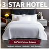 White Cotton Sateen Bedding Set Hotel Style 60S Soft Duvet Cover Sheet All Season