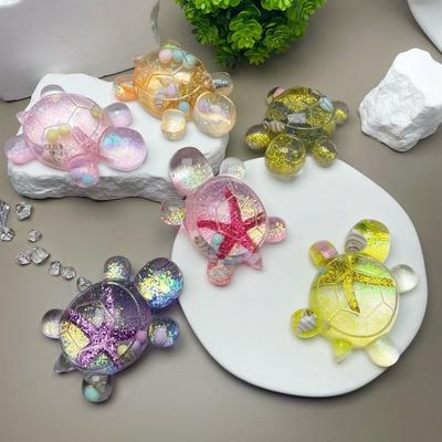 Flash Flowing Sand Candy Color Turtle Dolls Starfish Turtle Small Ornament Gifts