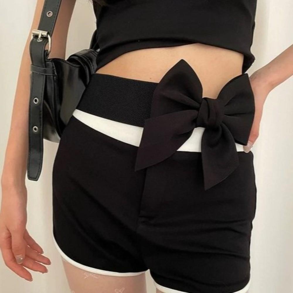 Elastic Wide Waistband Soft Evening Dress Belt Vintage Large Bow Belt  Skirt Accessories