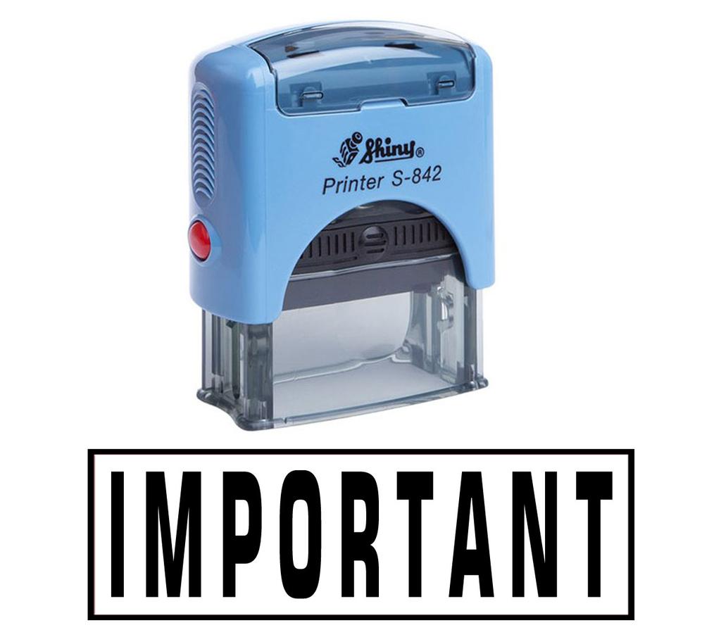 IMPORTANT Self Inking Rubber Stamp Office Stationary Custom Shiny Stamp