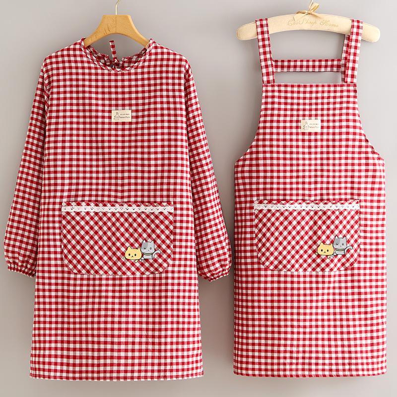 2023 Women's Cute Long Sleeve Kitchen Apron – Breathable, Stain & Wear Resistant Cooking Smock