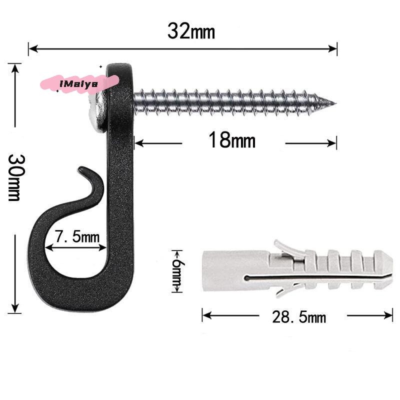 M-10Pcs Plastic Lights Hook With Screw New String Light Hangers Garage Hooks For Indoor Outdoor Holiday Lights Accessories