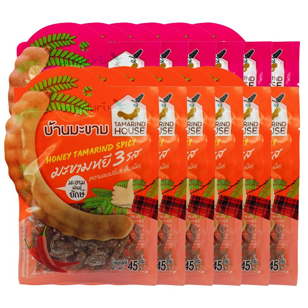 Tamarind House Honey Tamarind Spicy 45 G. / Tamarind with Honey 60 G. X 1 / 2 / 3 / 6 / 12 Pcs - Thai Snack