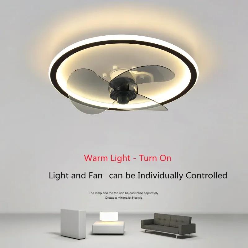 Nordic Modern Ceiling Fan Light Intelligent Remote Control Frequency Conversion Wind Fan-lamp Bedroom Parlor Kitchen Restaurant