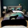 Galaxy Starry Wolf King Size Bedding Set 100% Bamboo Fiber Soft Comfortable Duvet Cover Set Free Shipping 3D Print Deer Unicorn