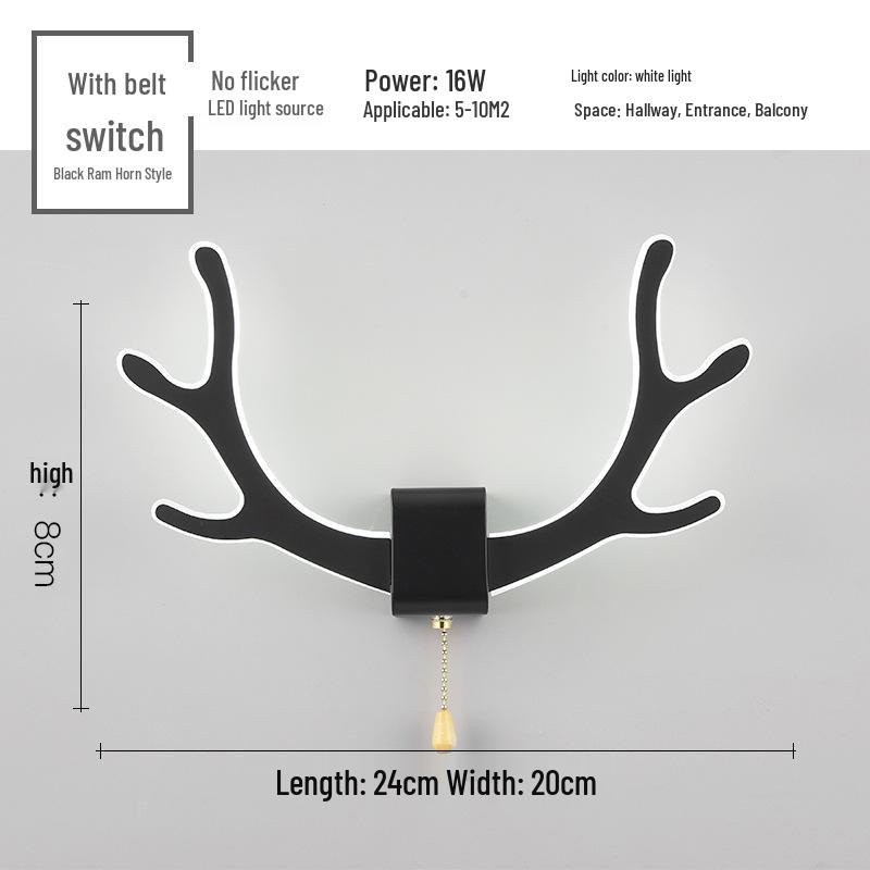 Creative Modern Horn LED Wall Lamp for Children's Bedroom and Bedside