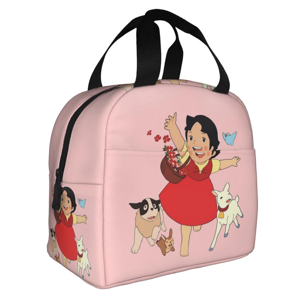 Anime Heidi Ragazza delle Alpi Fumetto Cartone Animato Riutilizzabile Pranzo Scatole Multifunzione Frigo Termico Cibo Isolato Pranzo Borsa Scuola