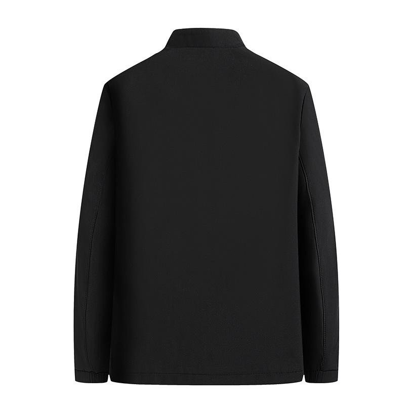 Men's Business Plus Velvet Thick Jacket - 2025 Autumn/Winter, Loose Fit, Stand Collar, Casual Dad Coat for Middle-aged & Elderly