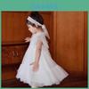 Girl Summer Dress With Tulle Fabric And A-line Silhouette For Kids Ages 3 To 8