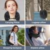2 In 1 Fleece Folding Pillow Refillable Travel Bag Solid Color Soft U-shaped Storage Neck CushionTravel Accessories