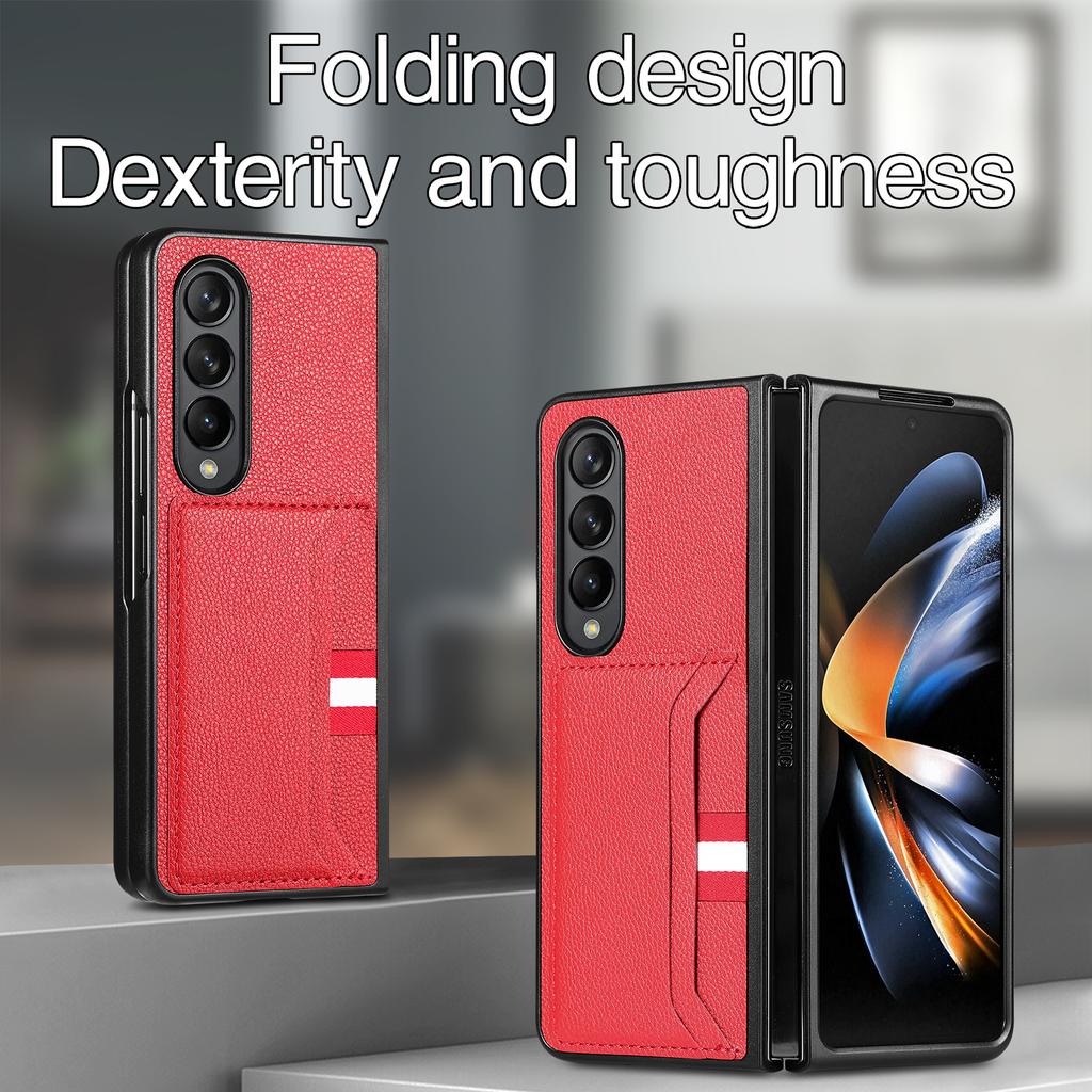 Card Holder Slim Protection Fashion Leather Case For Samsung Galaxy Z Fold 4 Fold3 Fold4 Fold2 Zfold4 Fold 3 2 5g Phone Bag