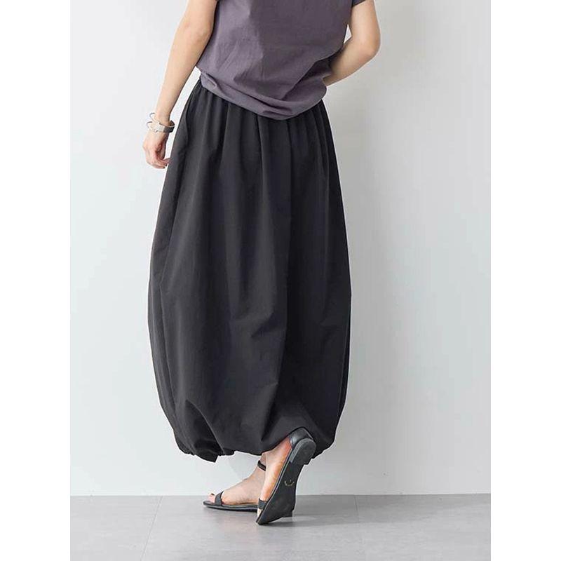 Japanese and Korean Artistic Hong Kong Style Students Lazy and Loose Bud Skirt Hem Adjustable Elastic Waist Pettiskirt Long Skirt