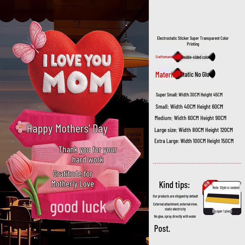 Mother's Day Decorative Sticker for Mall Jewelry Photo Spot
