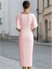 2026 Elegant One-Shoulder Solid Color Summer Dress for Women