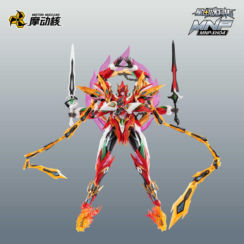 Durable Motor Nuclear Ne Zha Model Kit Mecha With Six Arms Alloy Frame Lotus Display Base Multiple Weapons Action Figures Assembly Model
