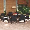 7pcs Wicker Garden Dining Set Cushions